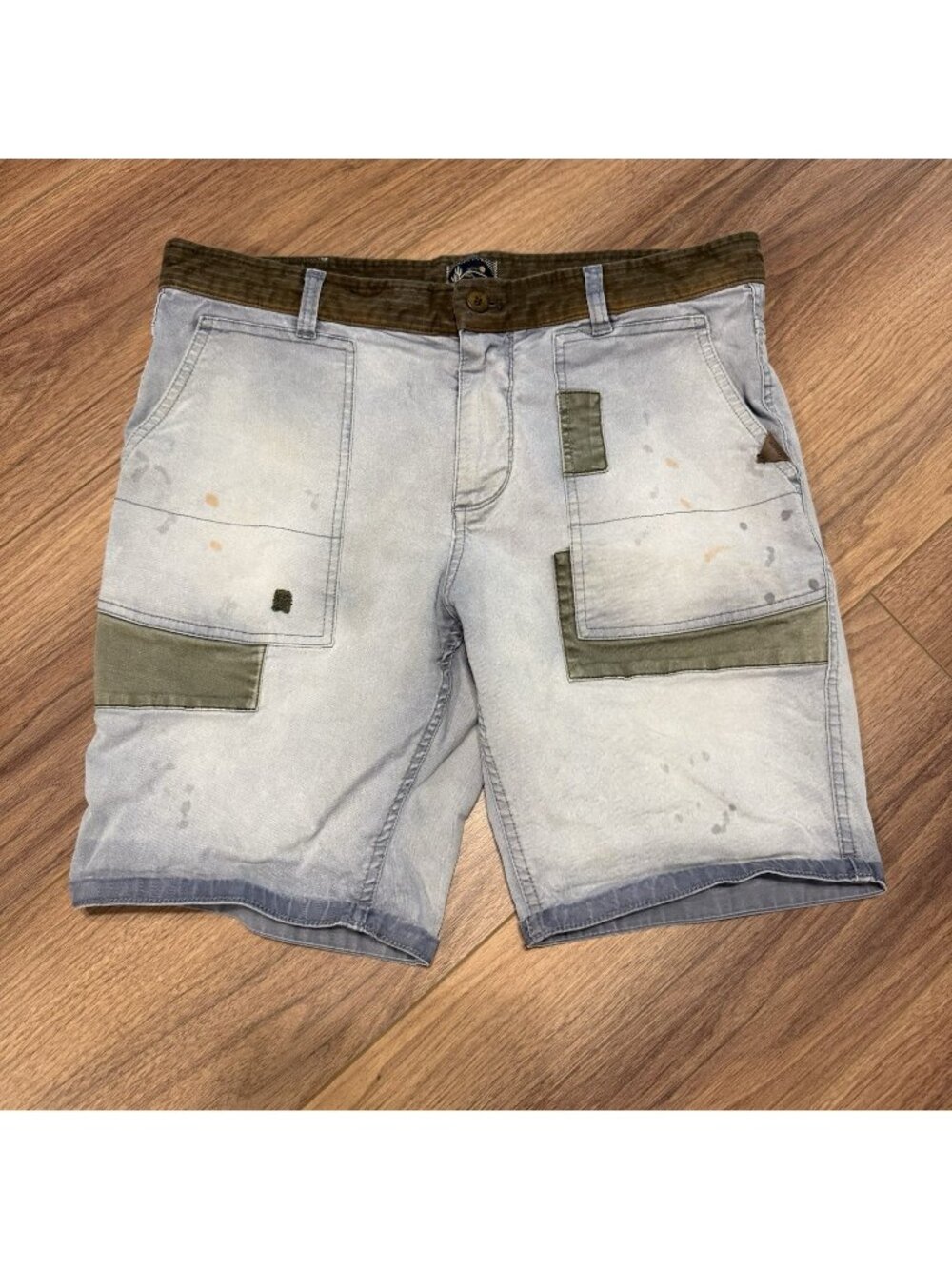 Scotch & Soda Mens Off The Grid Patchwork Denim Shorts Distressed Jorts 31